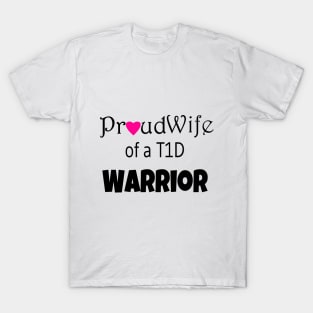 Proud Wife - Black Text - Pink Heart T-Shirt